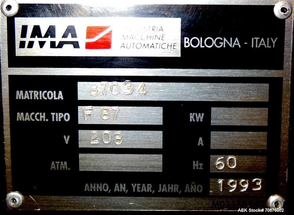 Used IMA Farmomac Model F87 Liquid Monoblock Filler and Capper