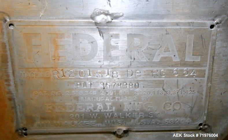 Used Federal All Stainless Steel 18 Valve HEPA Enclosed Bottle Filler.