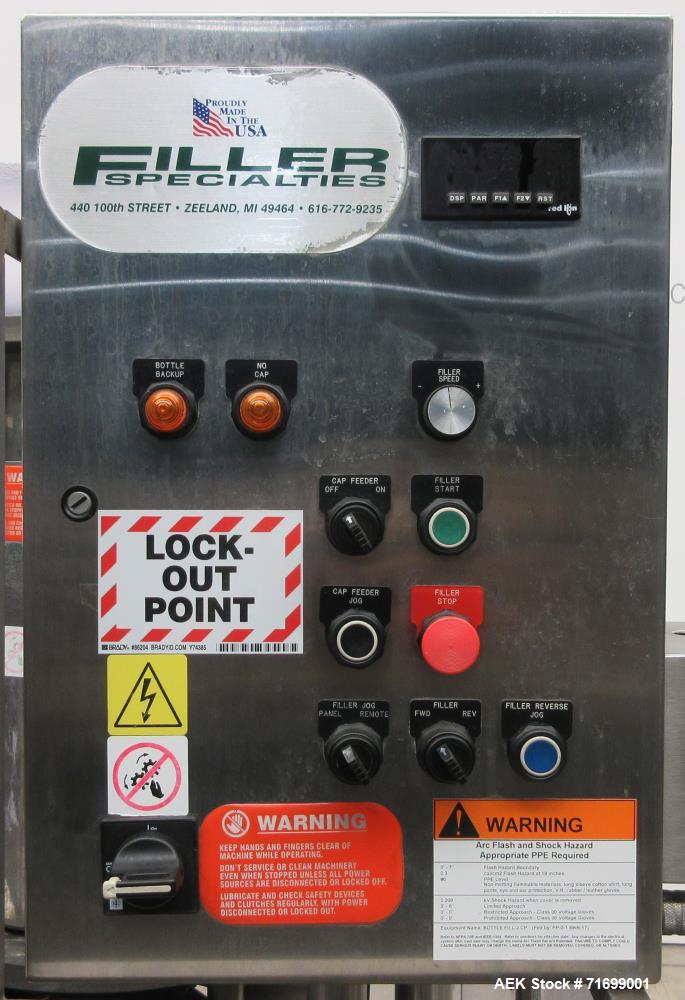 Used Filler Specialties Model AWFS-18-6-R Monoblock Rotary Filler and Capper
