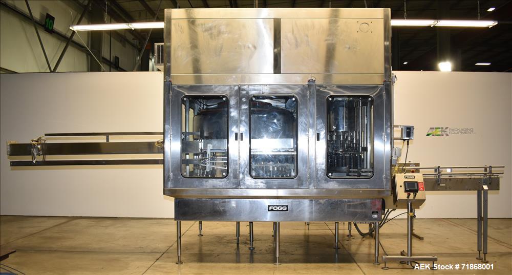 Used Fogg Model FA4214 High Speed Monoblock Liquid Filler and Capper.