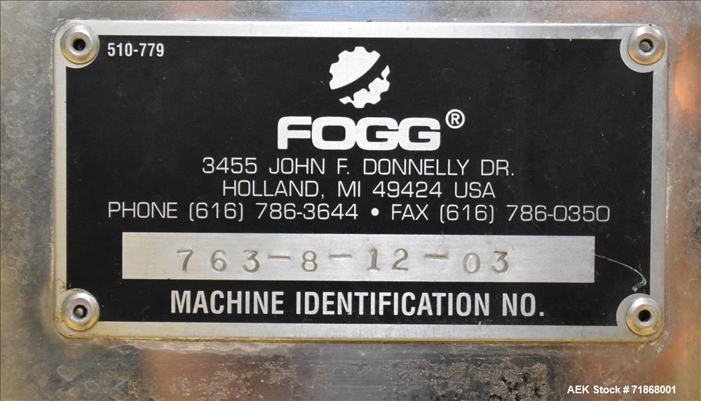 Used- Fogg Model FA4214 High Speed Monoblock Liquid Filler and Capper.