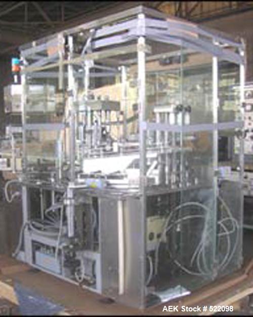 USED: IMA model F87 automatic filling, plugging and capping machine.The F87 is an alternating machine with mechanical movement and automatic operation. The bottles are fed by a conveyor belt into the...