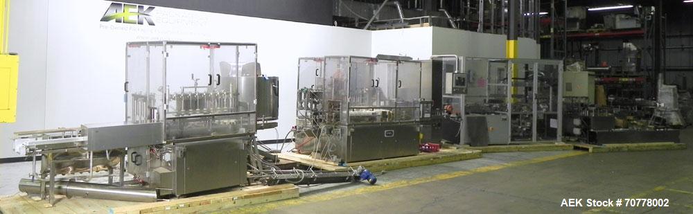 Used- OMAS Filling Line with  Pump Inserting, Crimping and Labeling line