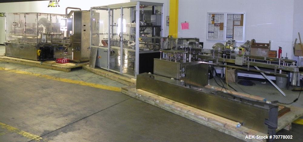 Used- OMAS Filling Line with  Pump Inserting, Crimping and Labeling line