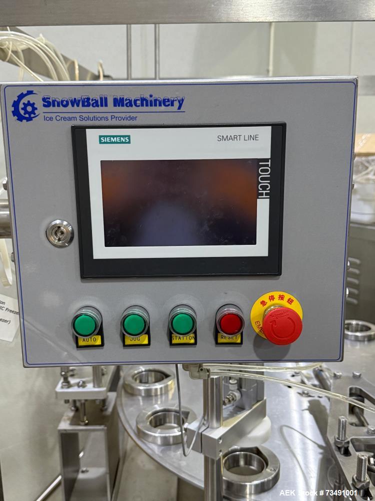 Used Snowball Rotary Ice Cream Filling Machine – Model SNFI 4 | 12-Station | Auto Dispense + Toppings | Stainless | 2020