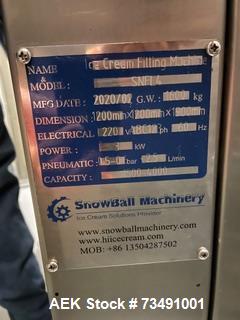 Used Snowball Rotary Ice Cream Filling Machine – Model SNFI 4 | 12-Station | Auto Dispense + Toppings | Stainless | 2020