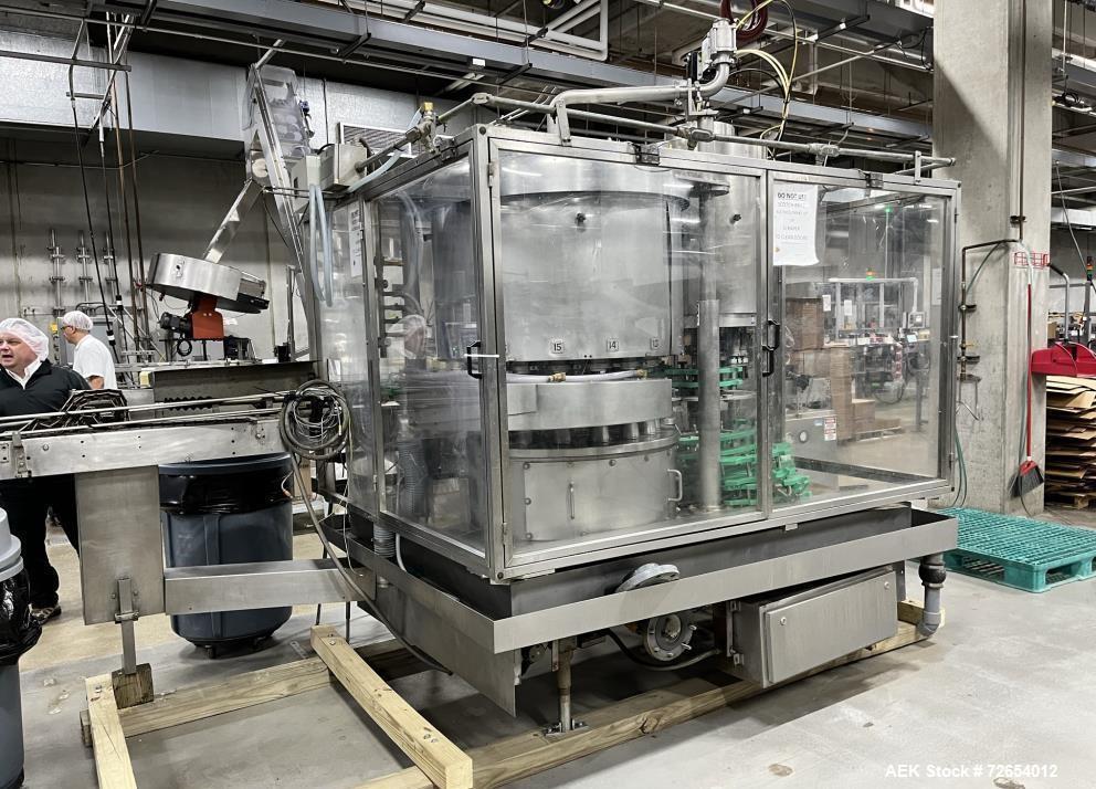 Used Serac Model R16V8/720 Monoblock Net Weigh Filler and Capper