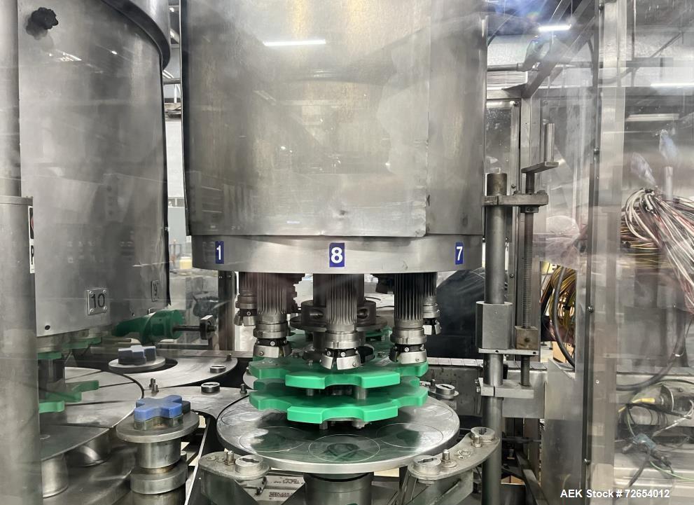 Used Serac Model R16V8/720 Monoblock Net Weigh Filler and Capper