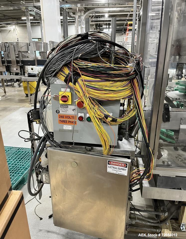 Used Serac Model R16V8/720 Monoblock Net Weigh Filler and Capper