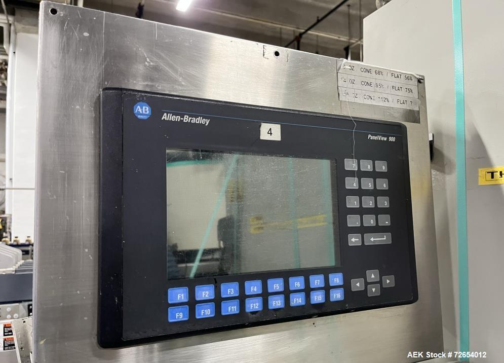 Used Serac Model R16V8/720 Monoblock Net Weigh Filler and Capper