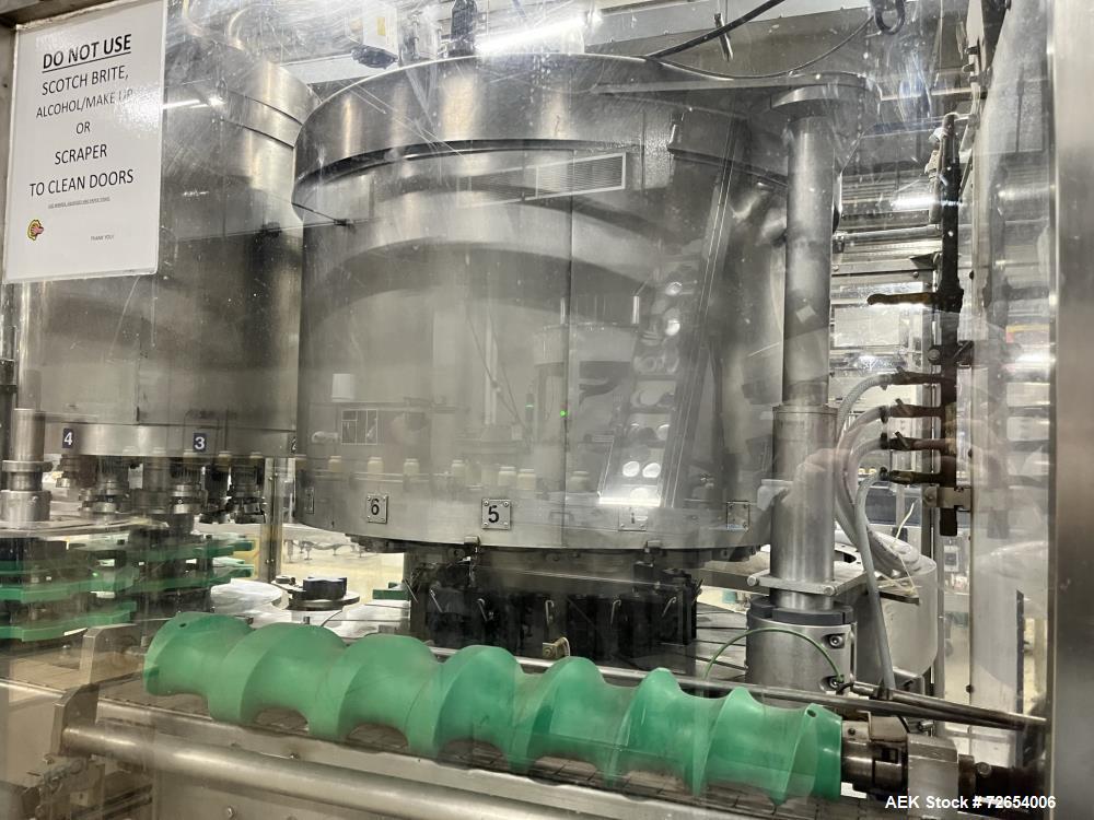 Used Serac Model R16V8/720 Monoblock Net Weigh Filler and Capper