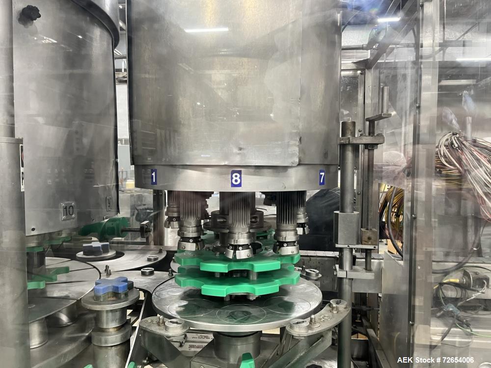 Used Serac Model R16V8/720 Monoblock Net Weigh Filler and Capper