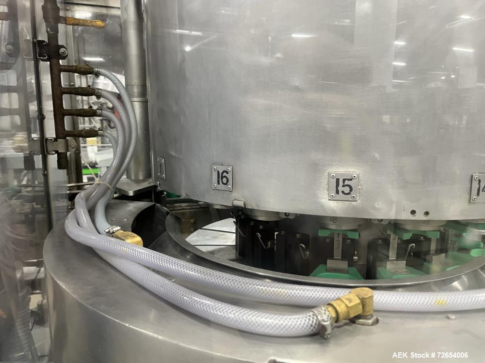 Used Serac Model R16V8/720 Monoblock Net Weigh Filler and Capper