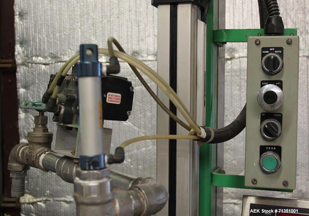 Used Single Head 5 Gallon Pacific Semi-Automatic Net Weight Pail Filler. Pacific, semi-automatic, single head, 5 gallon. Net weight pail filler. Its a bottom up filler with a diving lance to minimize...