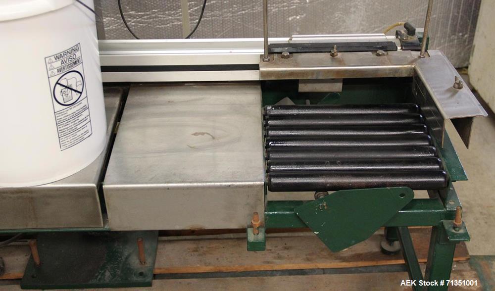 Used Single Head 5 Gallon Pacific Semi-Automatic Net Weight Pail Filler. Pacific, semi-automatic, single head, 5 gallon. Net weight pail filler. Its a bottom up filler with a diving lance to minimize...