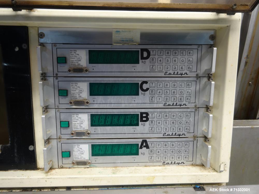 Used Pattyn Model AVL-4-S Automatic Semi-Liquid Bag-In-Box Weigh Filler