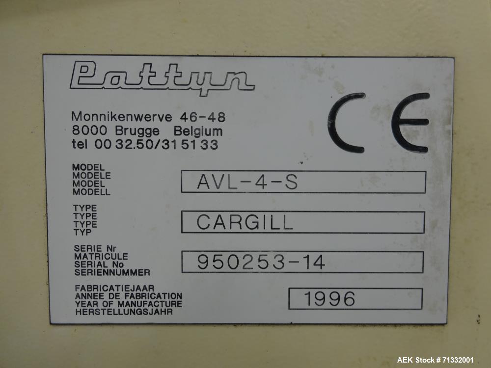 Used- Pattyn Model AVL-4-S Automatic Semi-Liquid Bag-In-Box Weigh Filler