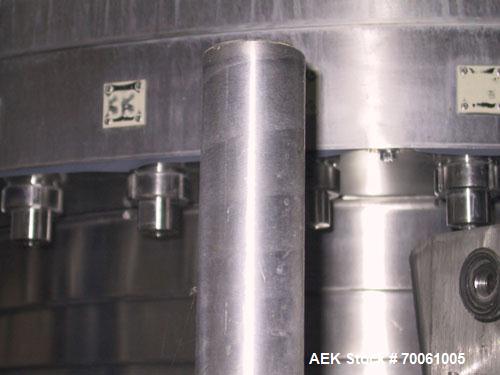 Used Used: Serac Filler Model R36 rotary filler.  Handles containers up to 5-1/2" diam on every spout, minimum height containers: 4". Currently set up with nozzles that have a 2" OD collar, 1-1/2" di...