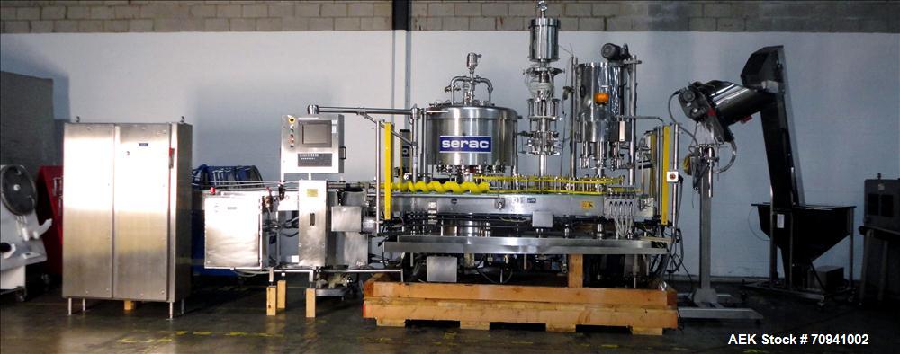 Used Serac Model R12D6 V6/720 Net Weight Monoblock Rotary Liquid Filler
