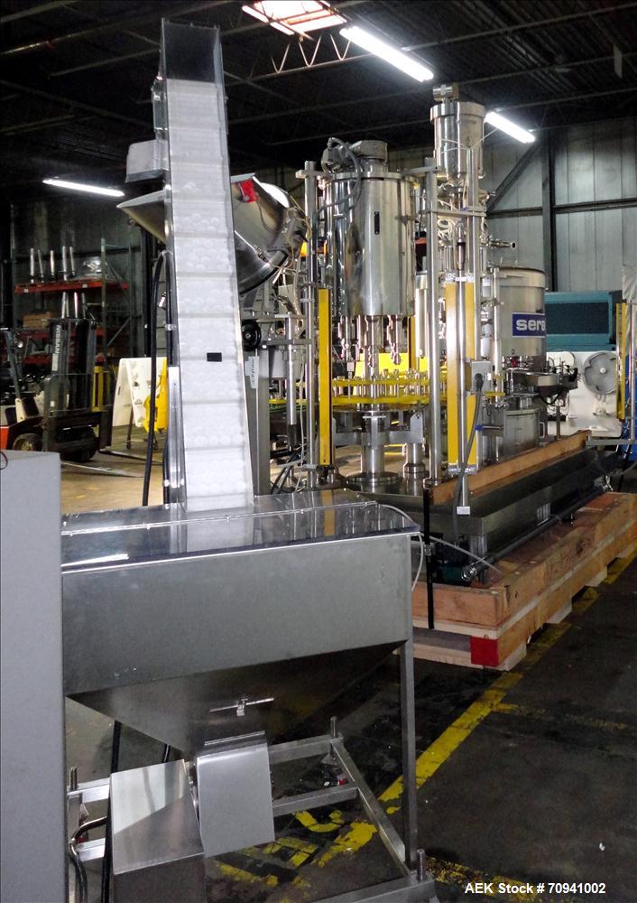 Used Serac Model R12D6 V6/720 Net Weight Monoblock Rotary Liquid Filler