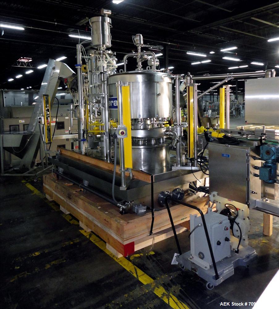 Used Serac Model R12D6 V6/720 Net Weight Monoblock Rotary Liquid Filler