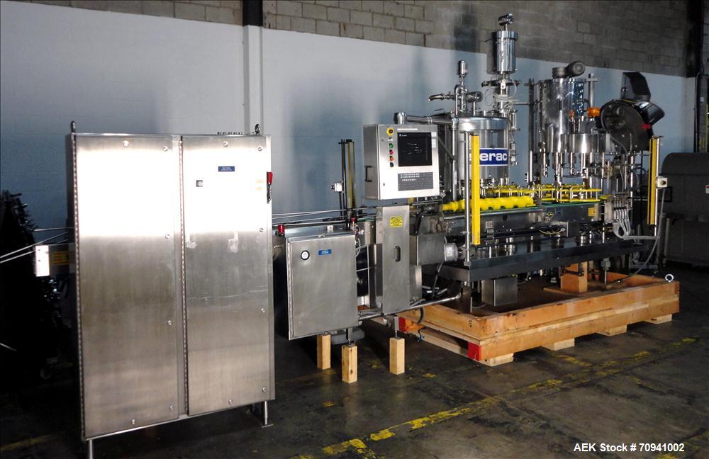 Used Serac Model R12D6 V6/720 Net Weight Monoblock Rotary Liquid Filler