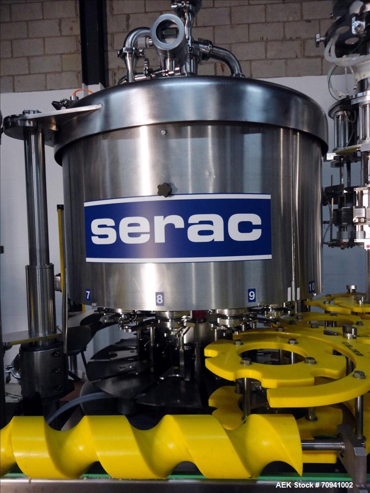 Used Serac Model R12D6 V6/720 Net Weight Monoblock Rotary Liquid Filler