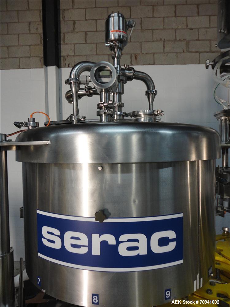 Used Serac Model R12D6 V6/720 Net Weight Monoblock Rotary Liquid Filler