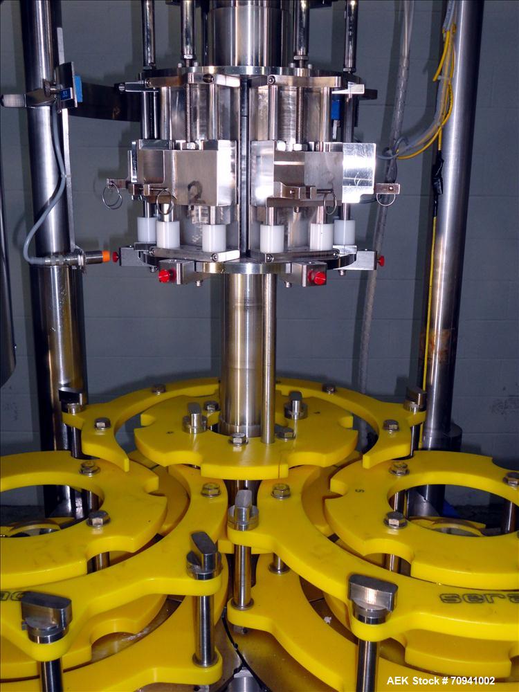 Used Serac Model R12D6 V6/720 Net Weight Monoblock Rotary Liquid Filler
