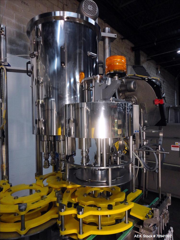 Used Serac Model R12D6 V6/720 Net Weight Monoblock Rotary Liquid Filler