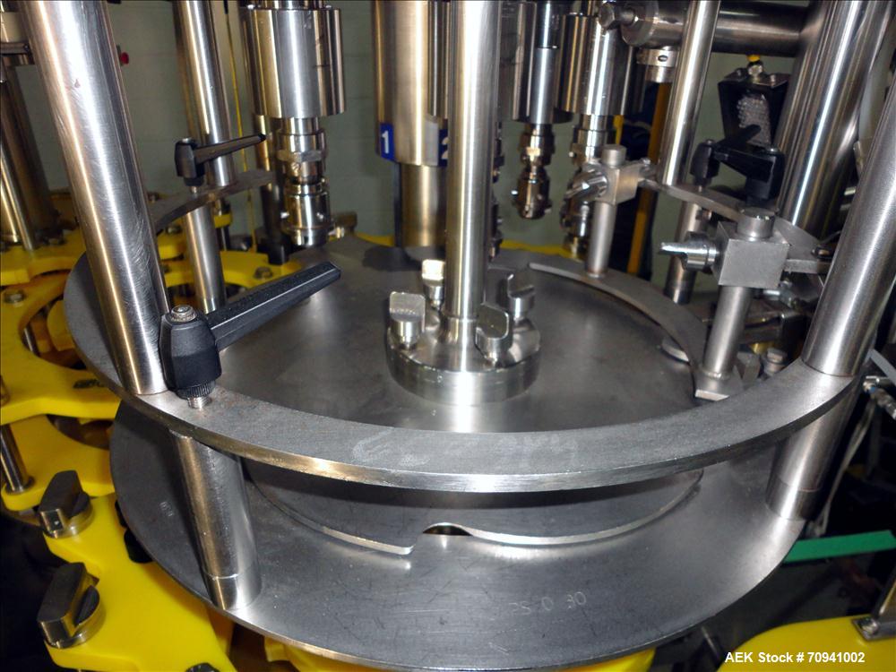Used Serac Model R12D6 V6/720 Net Weight Monoblock Rotary Liquid Filler
