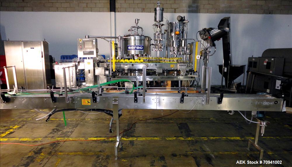 Used Serac Model R12D6 V6/720 Net Weight Monoblock Rotary Liquid Filler