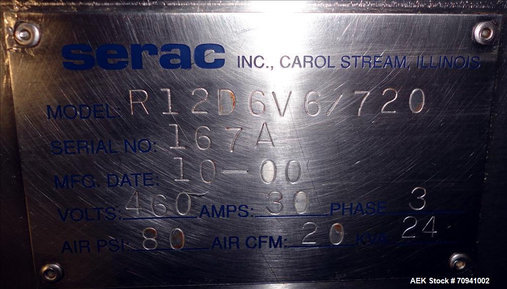 Used Serac Model R12D6 V6/720 Net Weight Monoblock Rotary Liquid Filler