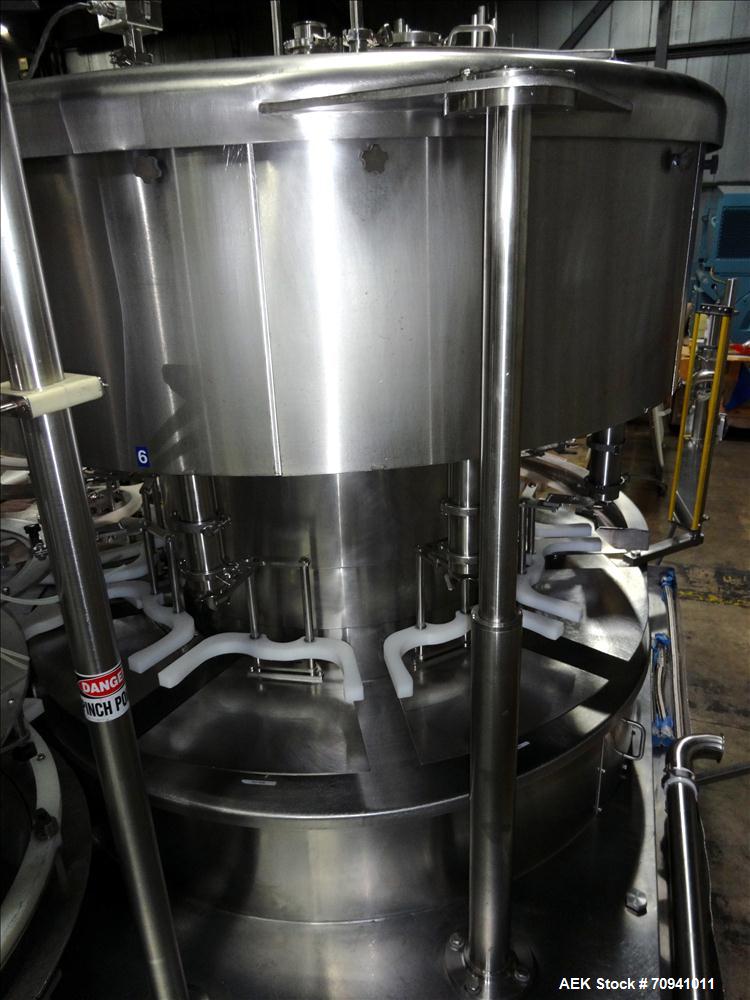 Used Serac Model R9D4-ZV41620 Monoblock 9 Head Net Weight Filler for Cubitainer