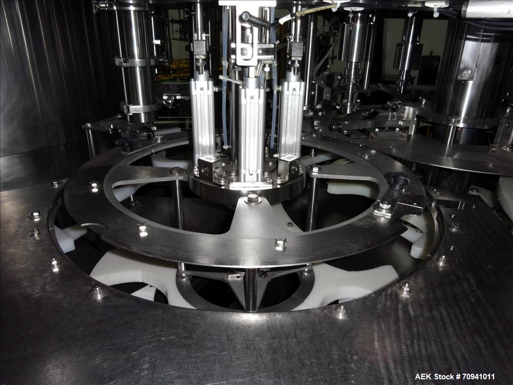 Used Serac Model R9D4-ZV41620 Monoblock 9 Head Net Weight Filler for Cubitainer