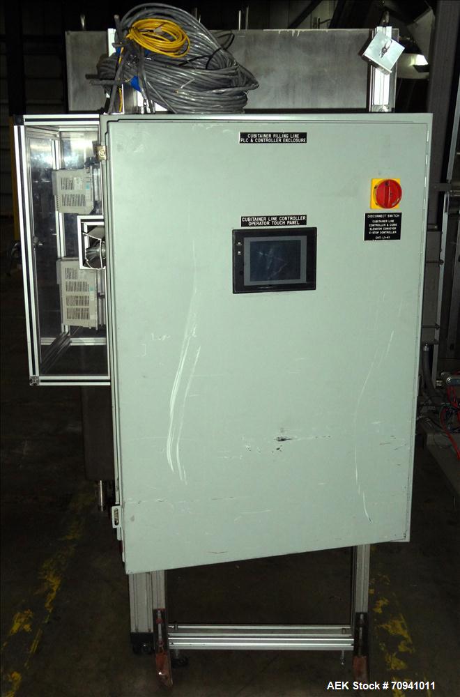 Used Serac Model R9D4-ZV41620 Monoblock 9 Head Net Weight Filler for Cubitainer