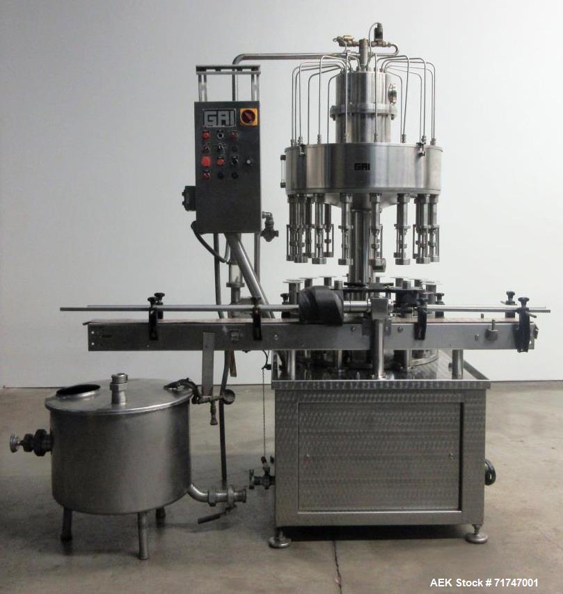 Used GAI Model 6200 16-Head Rotary Vacuum Filler
