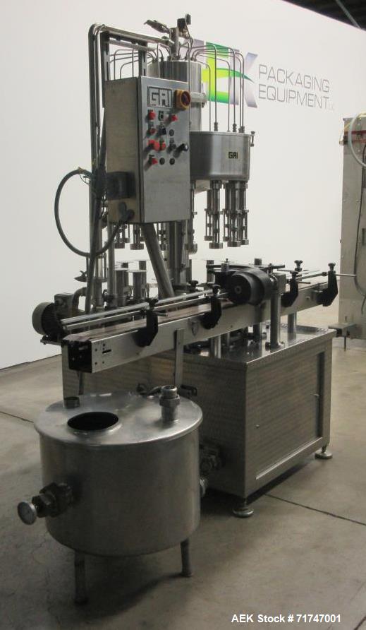 Used GAI Model 6200 16-Head Rotary Vacuum Filler