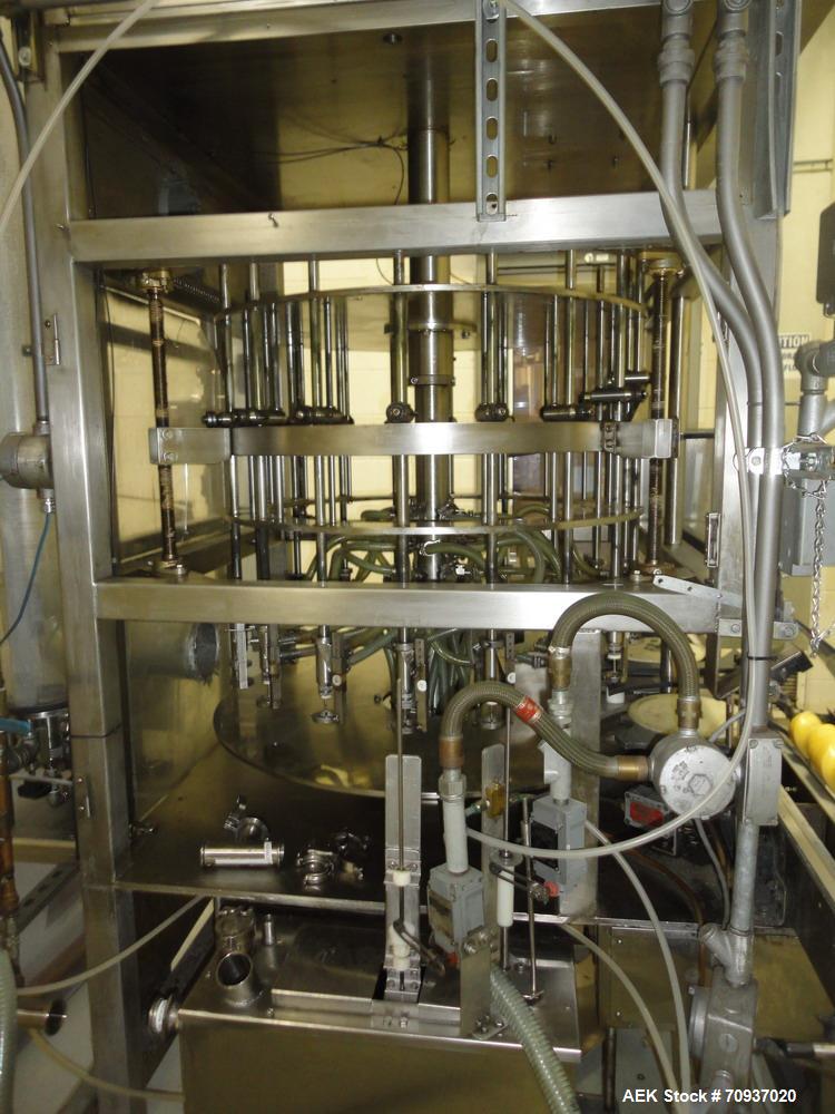 Used JG Machine 18 Head Rotary Vacuum Pocket Filler. Production rates up to 80 cpm(depending on size and material filled). Has stainless steel supply tank, explosion proof, vacuum jar, stainless stee...