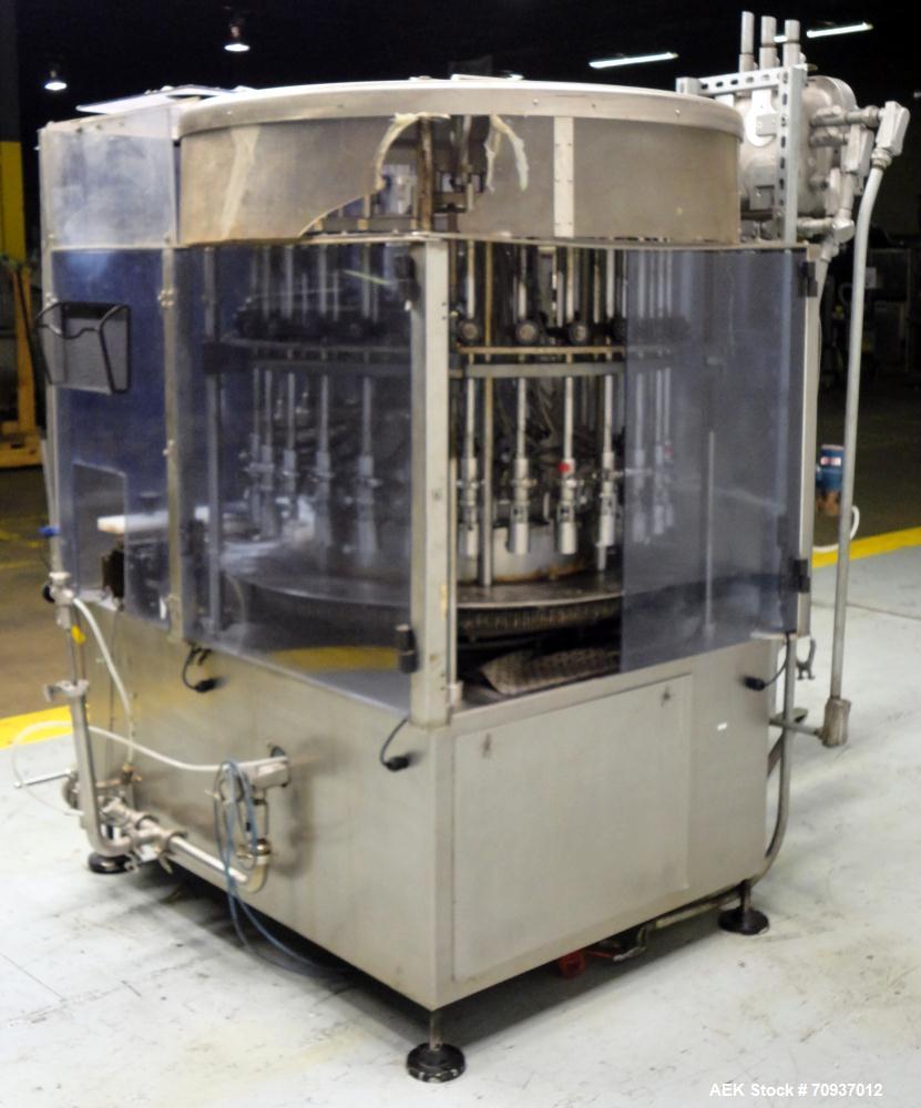 Used- US Bottlers Model VA-28 Rotary Vacuum Liquid Filler