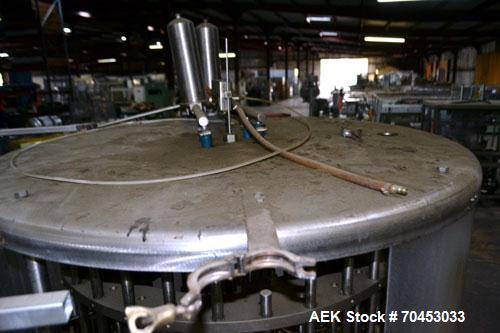 Used US Bottlers VA-32 Rotary Vacuum Filler chassis, not equipped with nozzles or change parts. SELLING PRICE AS IS, WHERE IS, SANFORD, NC.