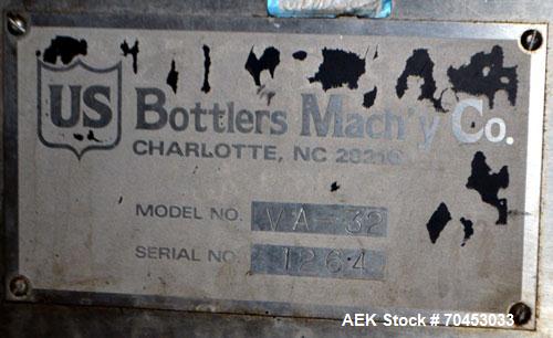Used US Bottlers VA-32 Rotary Vacuum Filler chassis, not equipped with nozzles or change parts. SELLING PRICE AS IS, WHERE IS, SANFORD, NC.