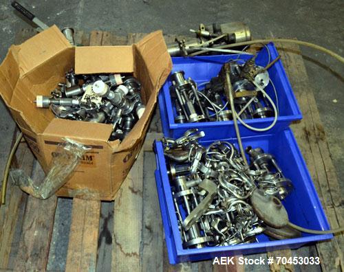 Used US Bottlers VA-32 Rotary Vacuum Filler chassis, not equipped with nozzles or change parts. SELLING PRICE AS IS, WHERE IS, SANFORD, NC.