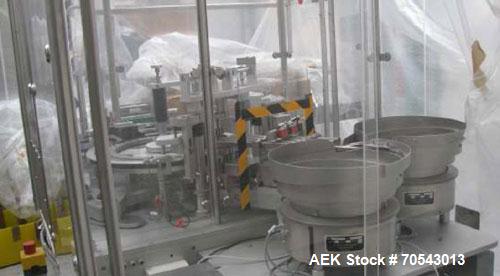 Used Bausch & Strobel FFV 4010 Liquid Filler.  Maximum output 12,000 vials per hour, maximum vial diameter 36 mm, maximum vial height 80 mm, current vial format 3 and 7 ml, current diameter 14.25 and...