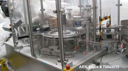 Used Bausch & Strobel FFV 4010 Liquid Filler.  Maximum output 12,000 vials per hour, maximum vial diameter 36 mm, maximum vial height 80 mm, current vial format 3 and 7 ml, current diameter 14.25 and...