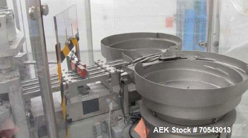 Used Bausch & Strobel FFV 4010 Liquid Filler.  Maximum output 12,000 vials per hour, maximum vial diameter 36 mm, maximum vial height 80 mm, current vial format 3 and 7 ml, current diameter 14.25 and...