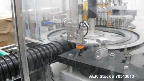 Used Bausch & Strobel FFV 4010 Liquid Filler.  Maximum output 12,000 vials per hour, maximum vial diameter 36 mm, maximum vial height 80 mm, current vial format 3 and 7 ml, current diameter 14.25 and...