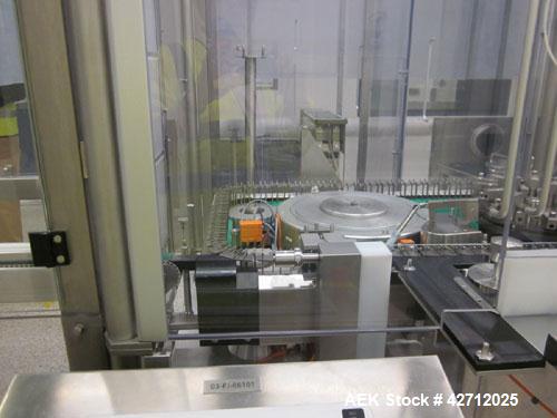 Used Bosch Vial Filling Line Consisting Of: Bosch model RRU 3084 vial rotary ultrasonic vial washer, serial# 789250 MS 7015C, Bosch depyrogenation tunnel, model HQL 3480S, serial# 789251 MS 4521C, Bo...