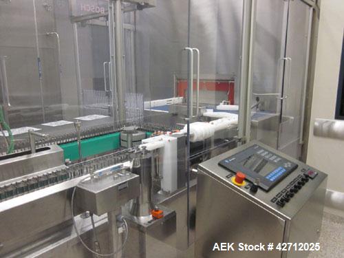 Used Bosch Vial Filling Line Consisting Of: Bosch model RRU 3084 vial rotary ultrasonic vial washer, serial# 789250 MS 7015C, Bosch depyrogenation tunnel, model HQL 3480S, serial# 789251 MS 4521C, Bo...