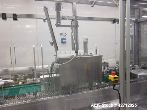 Used Bosch Vial Filling Line Consisting Of: Bosch model RRU 3084 vial rotary ultrasonic vial washer, serial# 789250 MS 7015C, Bosch depyrogenation tunnel, model HQL 3480S, serial# 789251 MS 4521C, Bo...